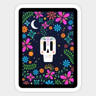 Sugar Skull Dia De Los Muertos Day of the Dead Halloween Sticker